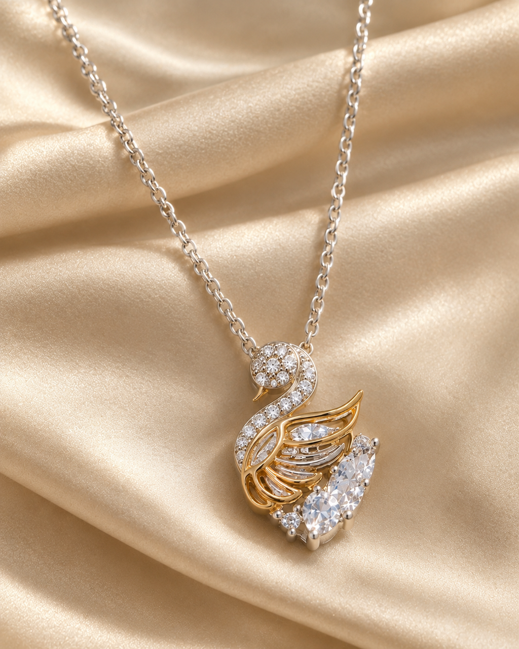 Crystal Swan Necklace