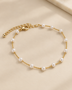 Golden Pearl Charm Bracelet