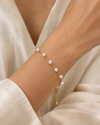Golden Pearl Charm Bracelet