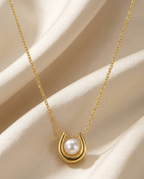 Golden Pearl Embrace Necklace