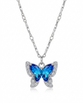 Azure Flutter Crystal Butterfly Necklace