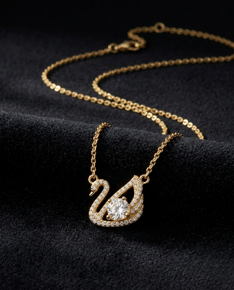 The Golden Love Swan Necklace