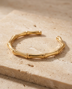 Golden Sculpted Cuff Bracelet