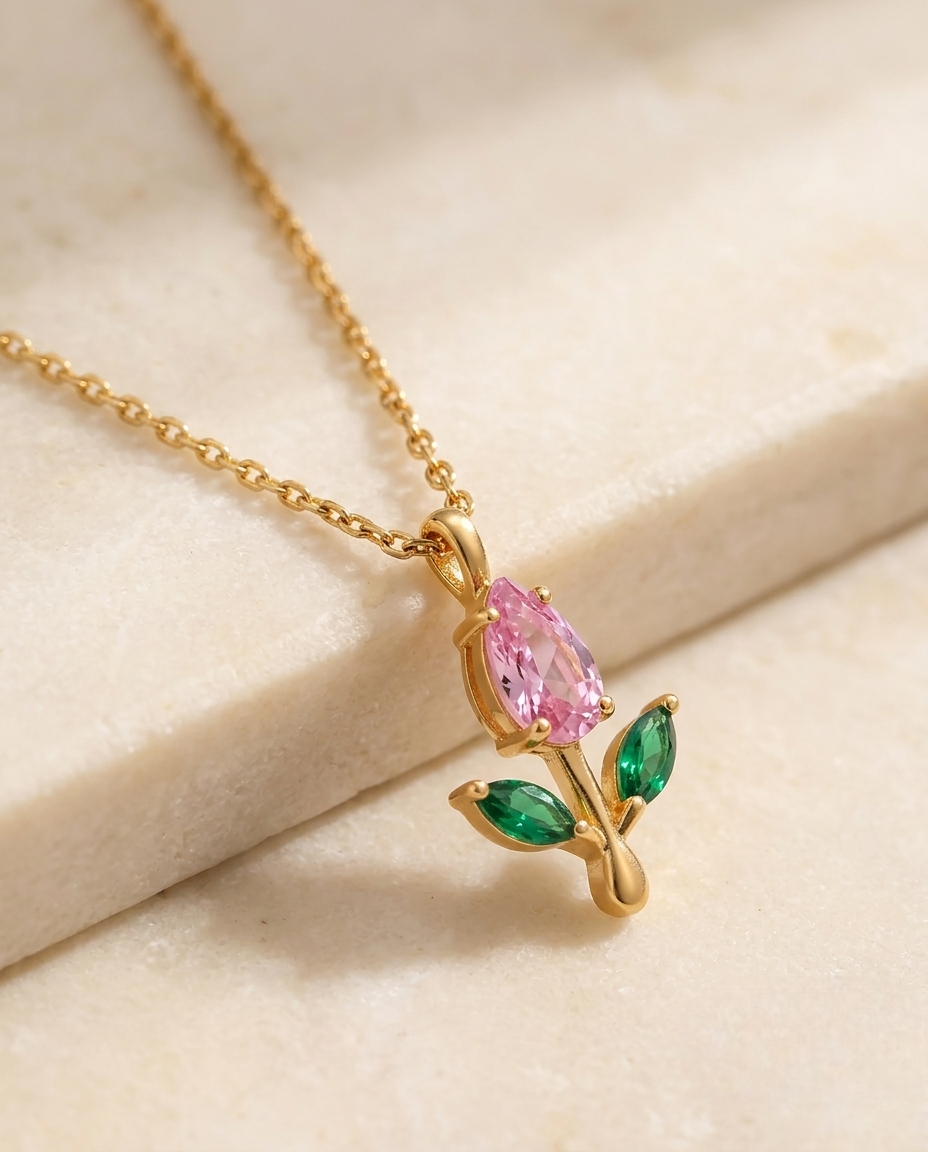 Pink Floral Necklace
