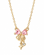 Pink Heart Bow Necklace