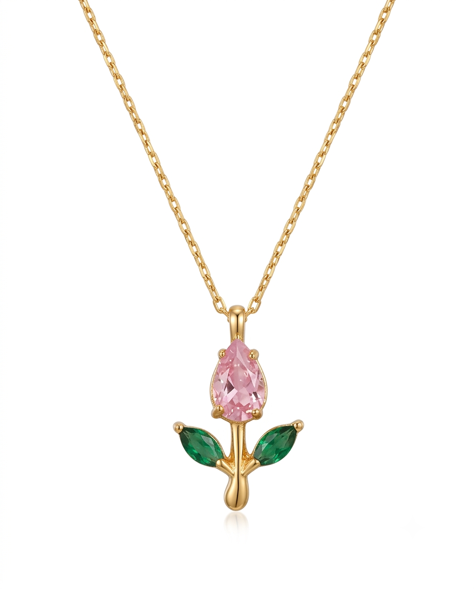 Pink Floral Necklace