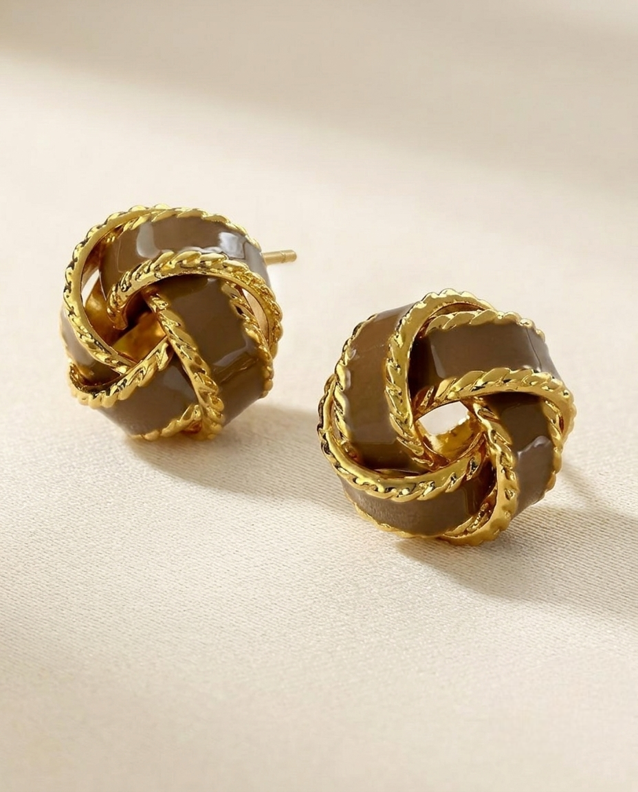Golden Twist Knot Earrings