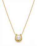 Golden Pearl Embrace Necklace