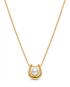 Golden Pearl Embrace Necklace