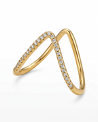 Golden Pavé Curve Ring