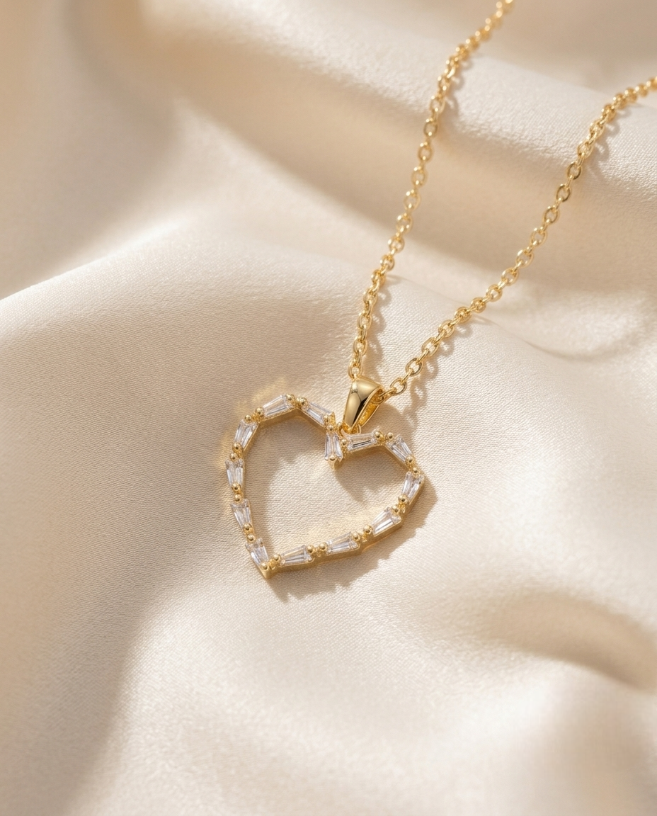 Golden Heart Outline Necklace