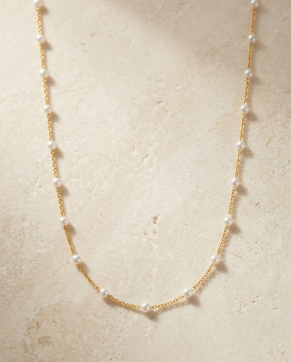 Golden Pearl Elegance Necklace