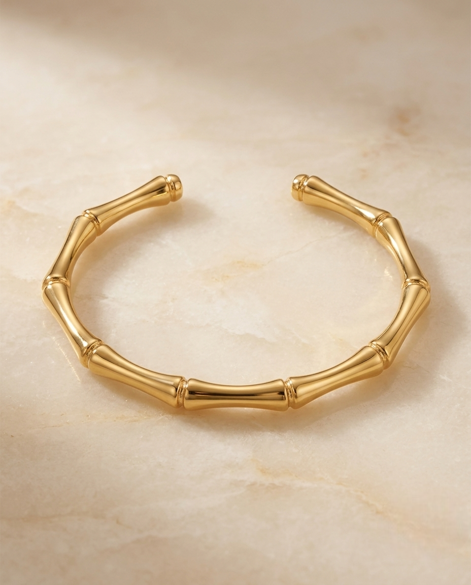 Golden Sculpted Cuff Bracelet