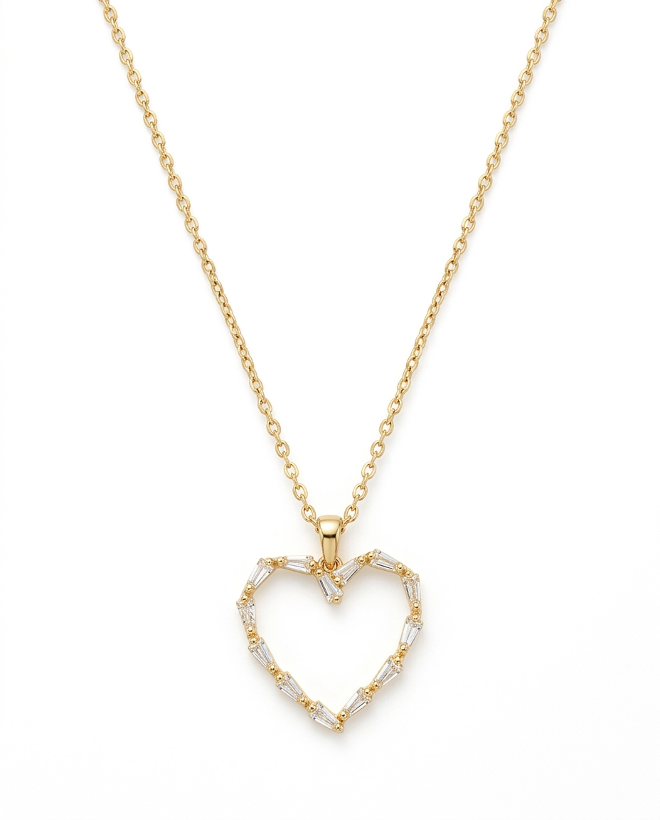Golden Heart Outline Necklace