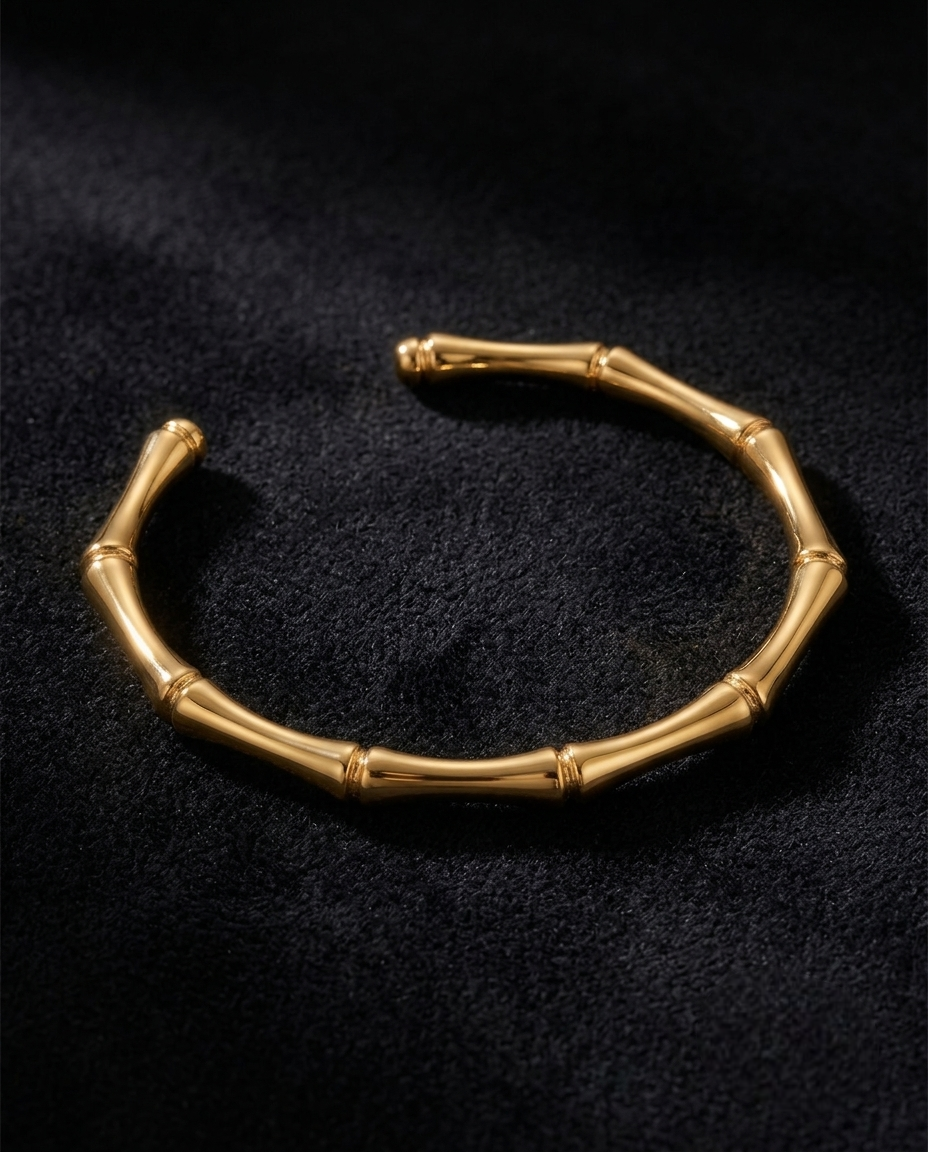 Golden Sculpted Cuff Bracelet