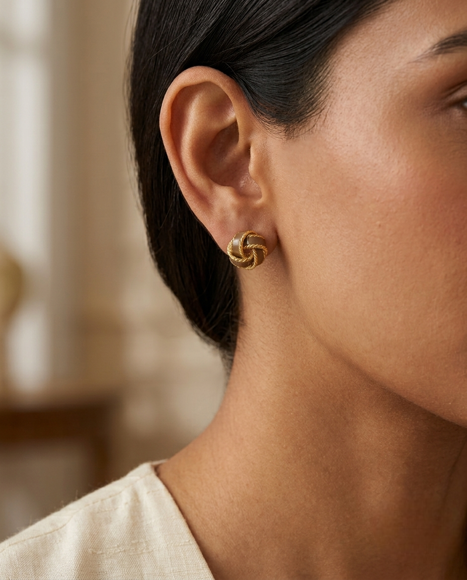 Golden Twist Knot Earrings