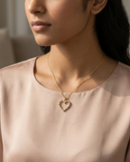 Golden Heart Outline Necklace