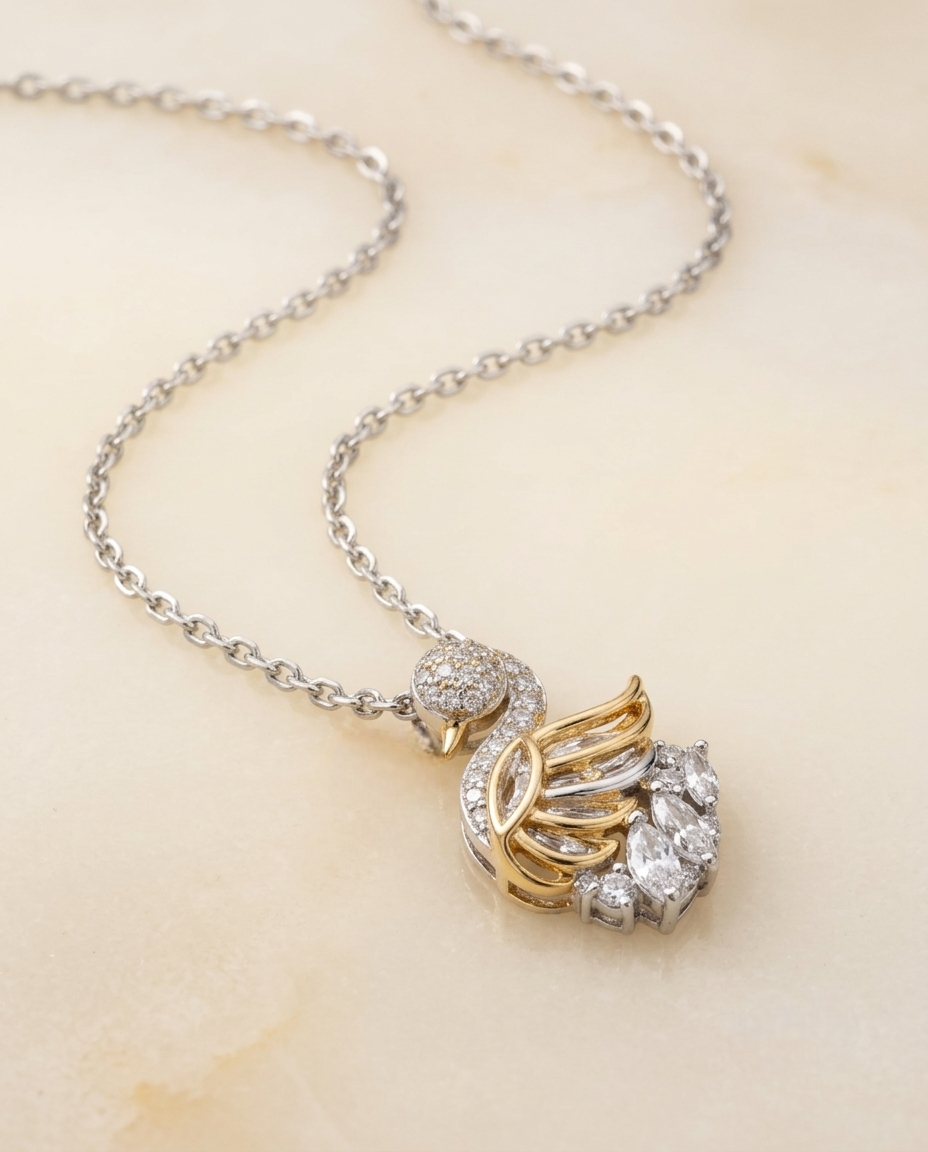 Crystal Swan Necklace