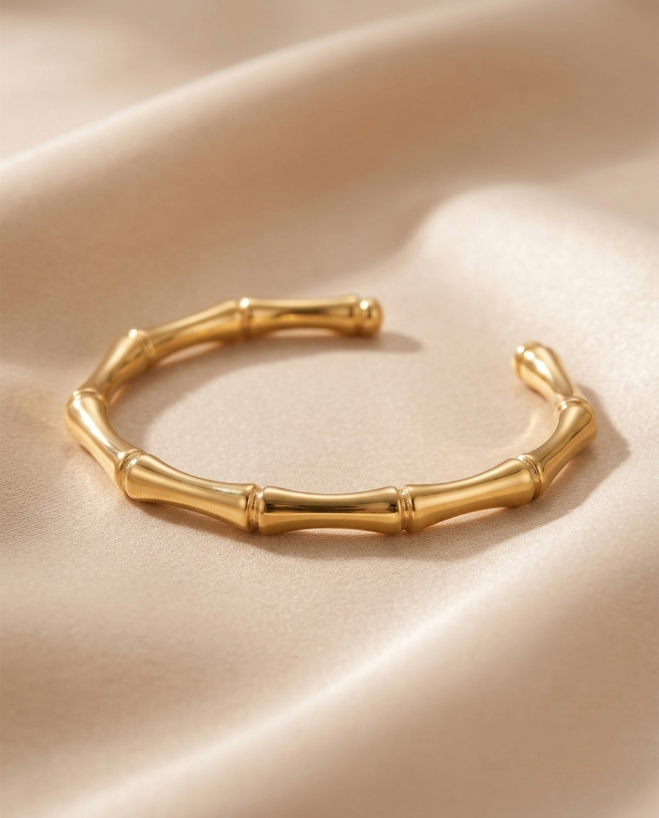 Golden Sculpted Cuff Bracelet