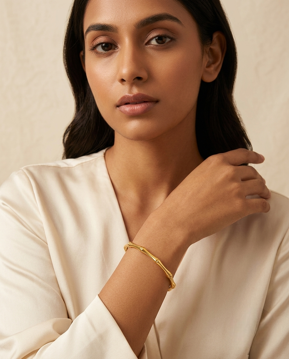 Golden Sculpted Cuff Bracelet