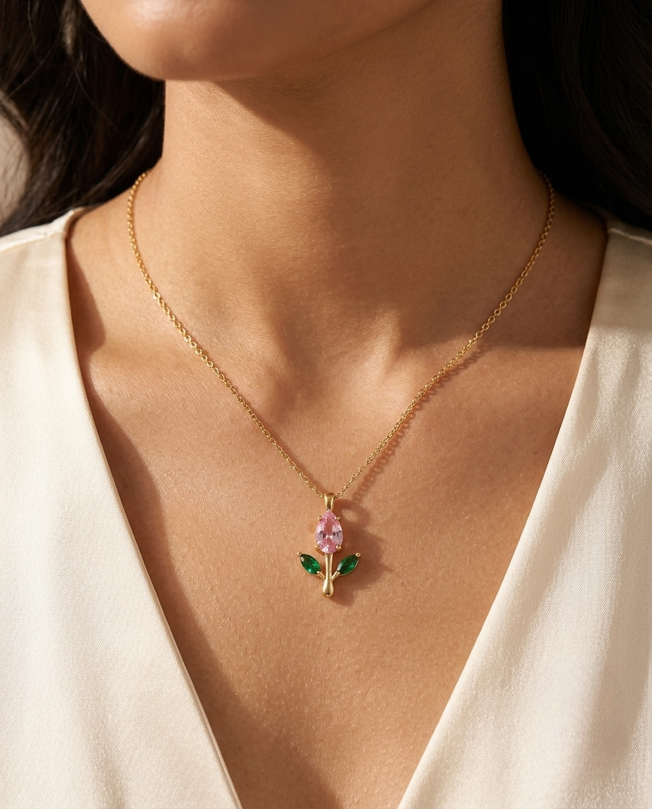Pink Floral Necklace