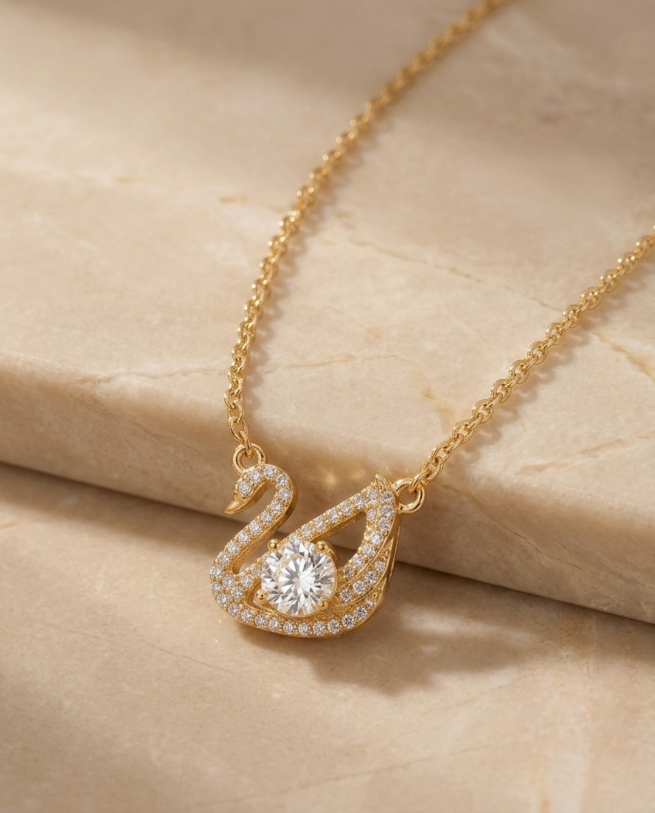 The Golden Love Swan Necklace