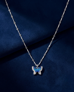 Azure Flutter Crystal Butterfly Necklace