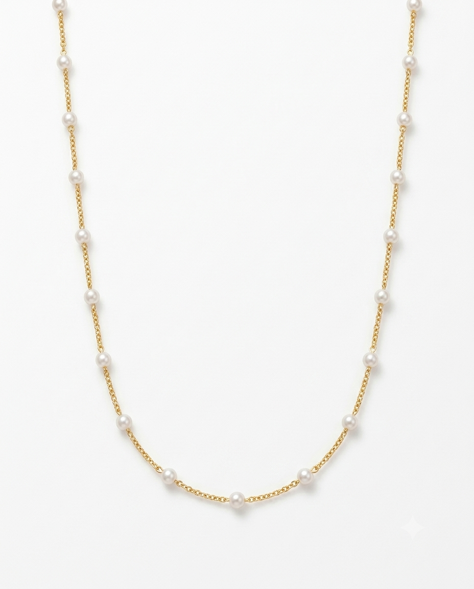 Golden Pearl Elegance Necklace