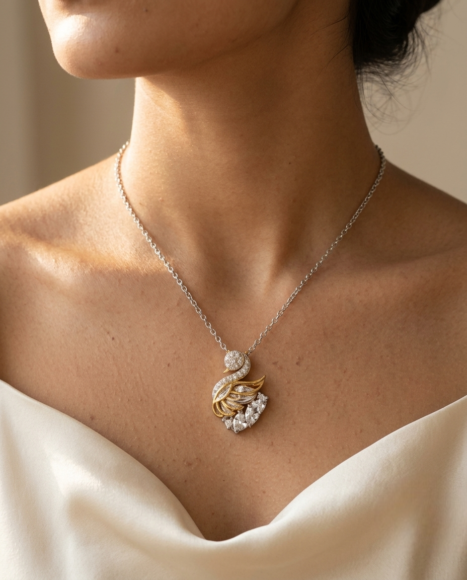 Crystal Swan Necklace