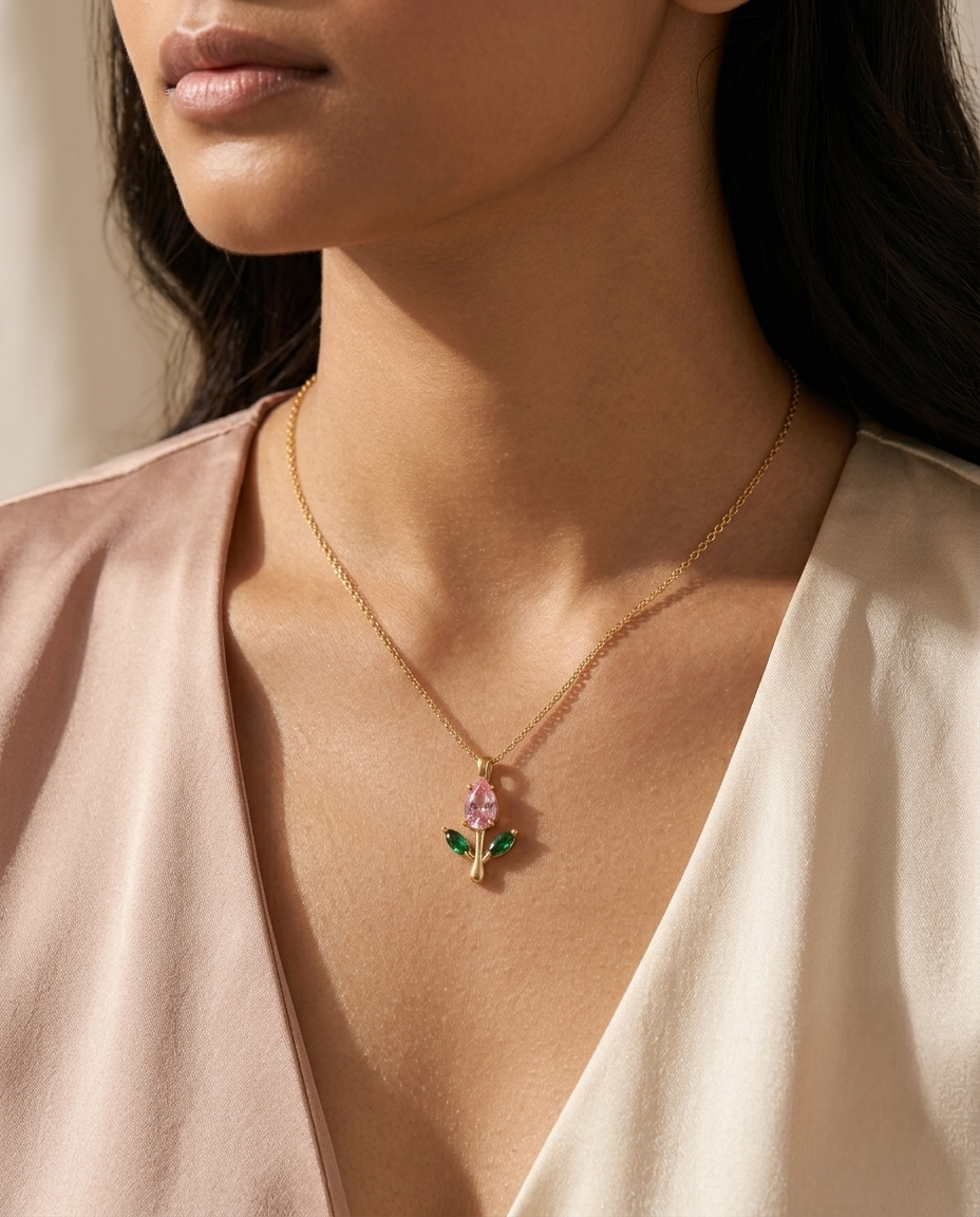 Pink Floral Necklace