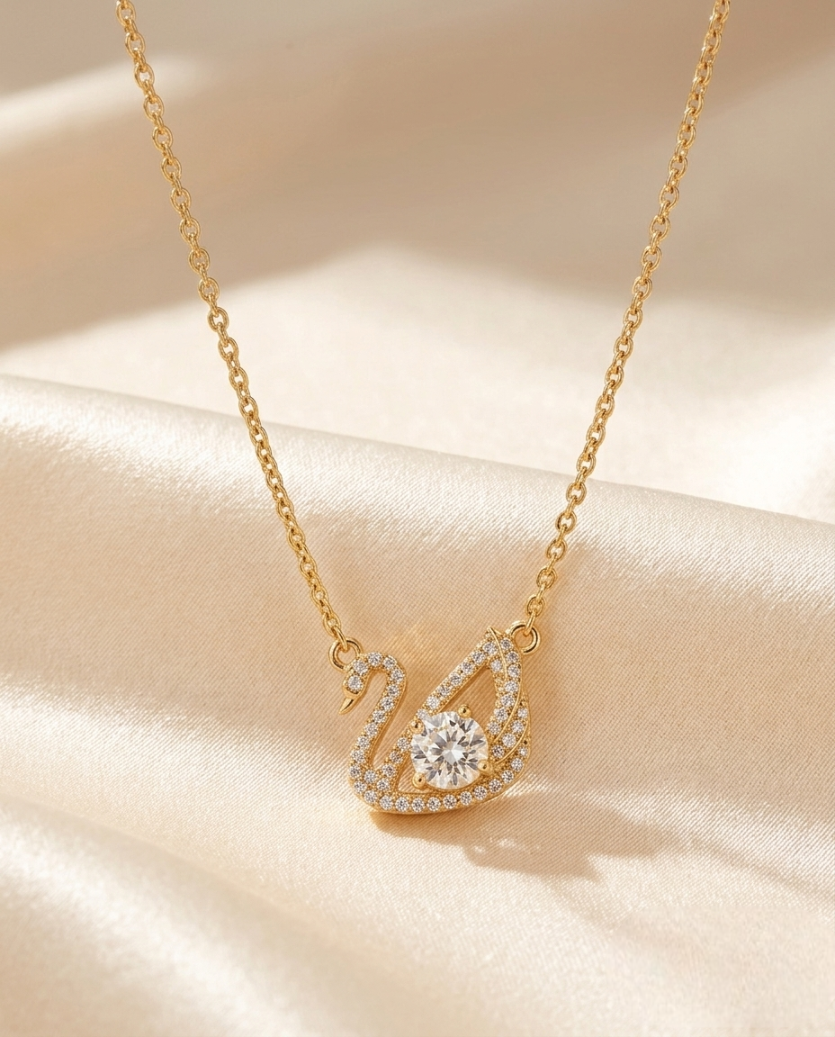 The Golden Love Swan Necklace