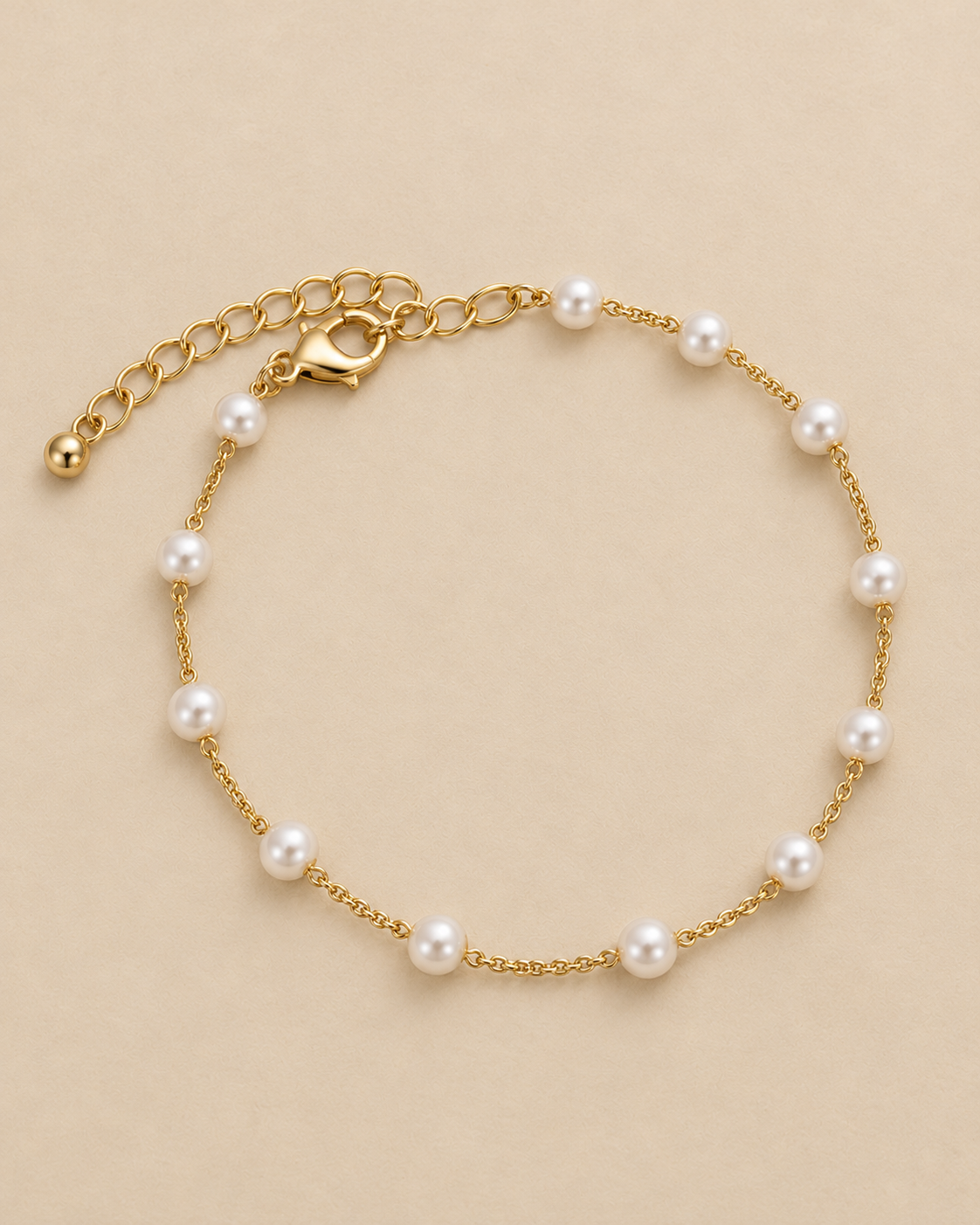 Golden Pearl Charm Bracelet