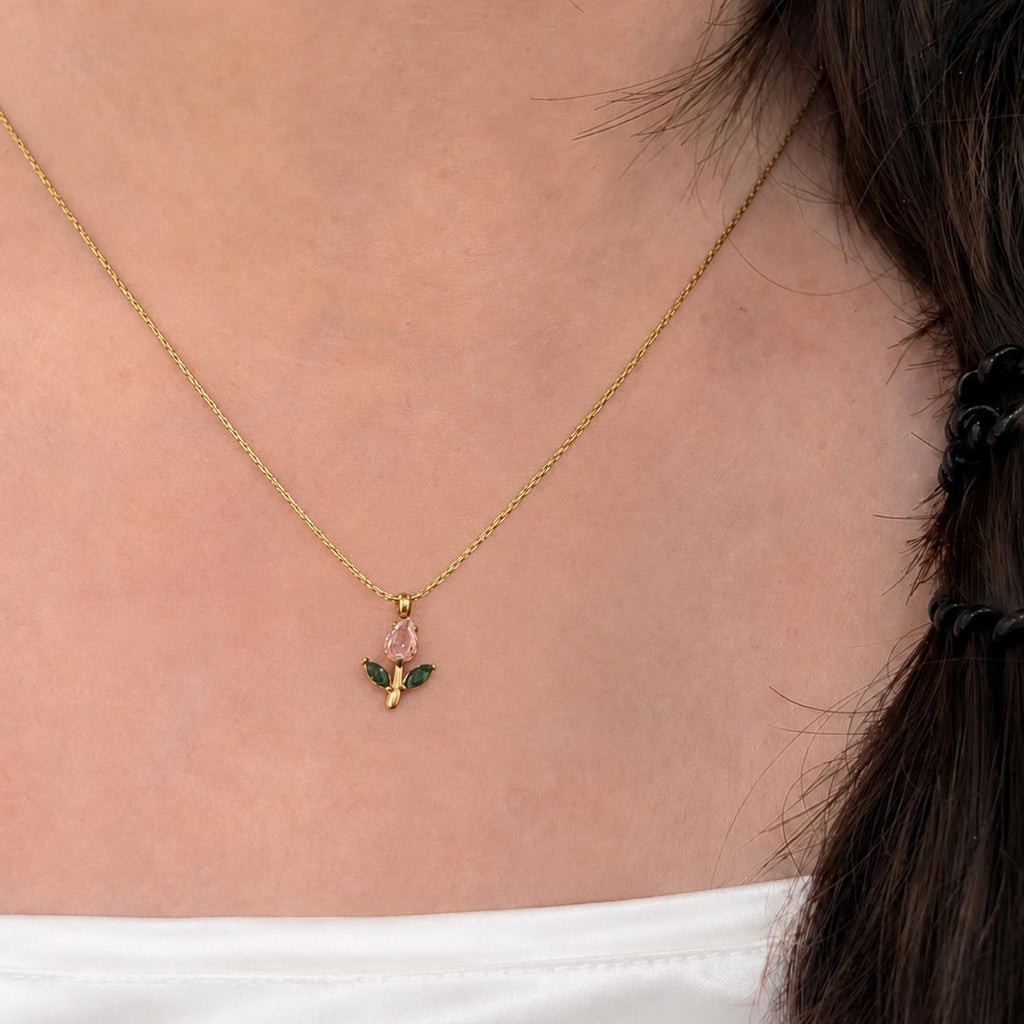 Pink Bloom Floral Necklace