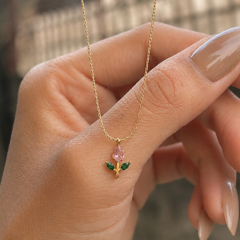 Pink Bloom Floral Necklace