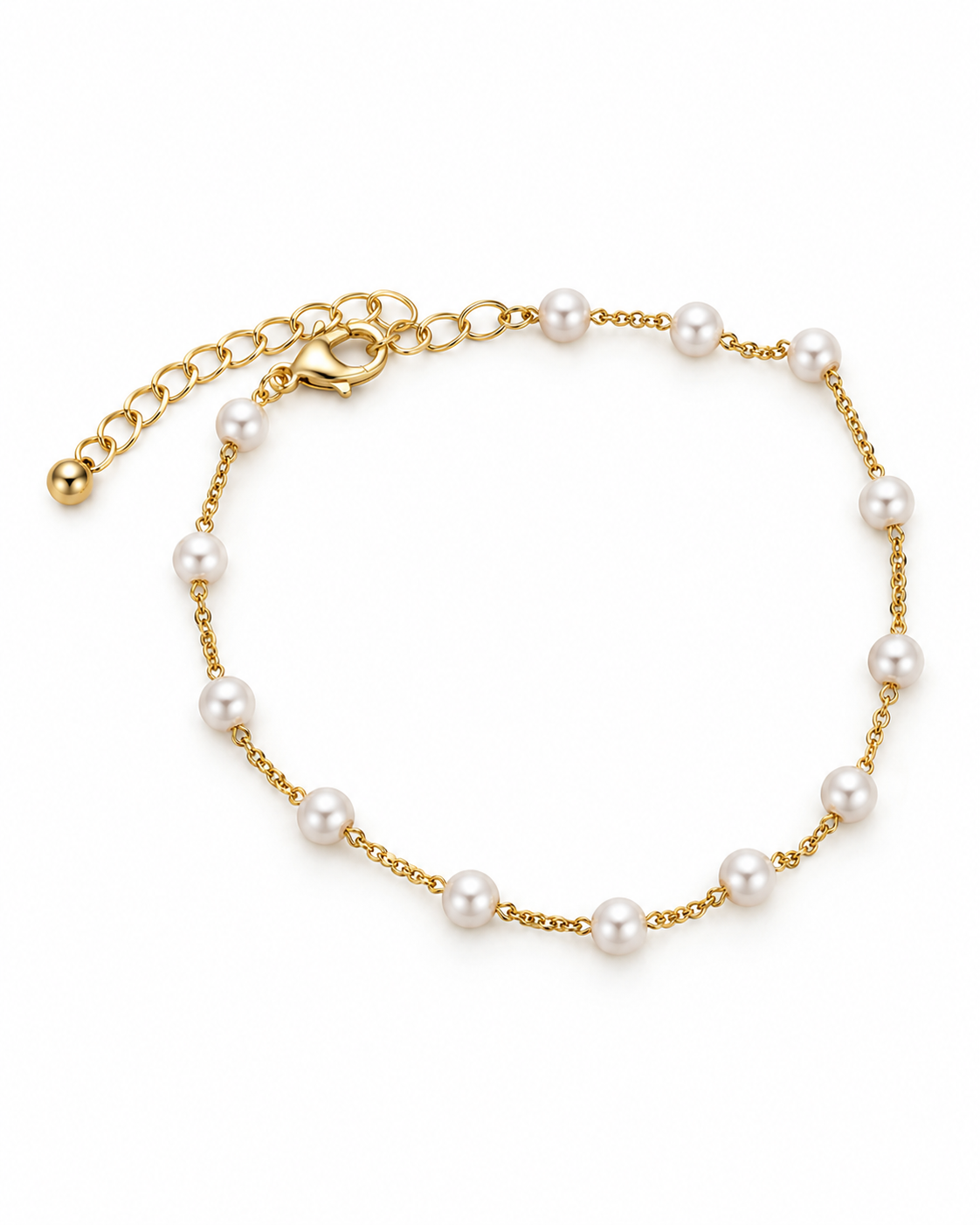 Golden Pearl Charm Bracelet