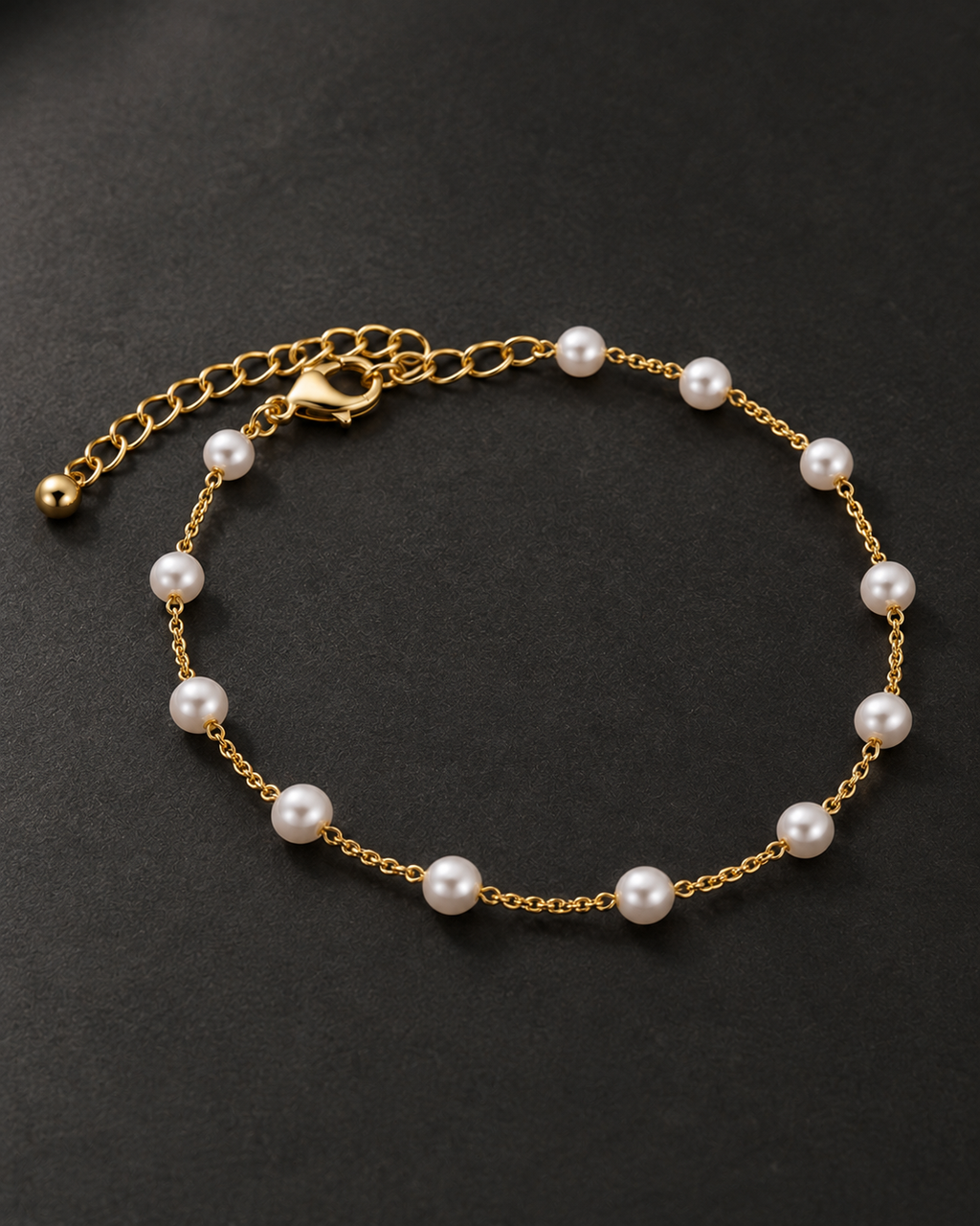 Golden Pearl Charm Bracelet