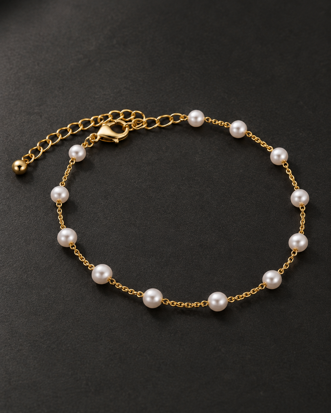 Golden Pearl Charm Bracelet