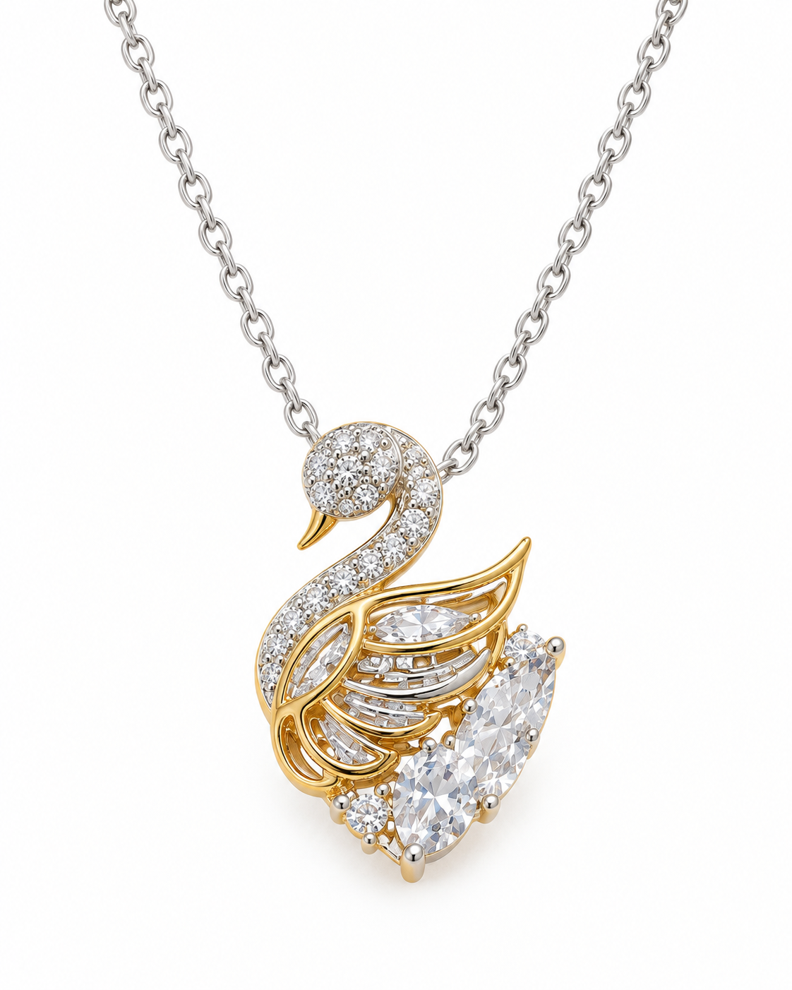 Crystal Swan Necklace