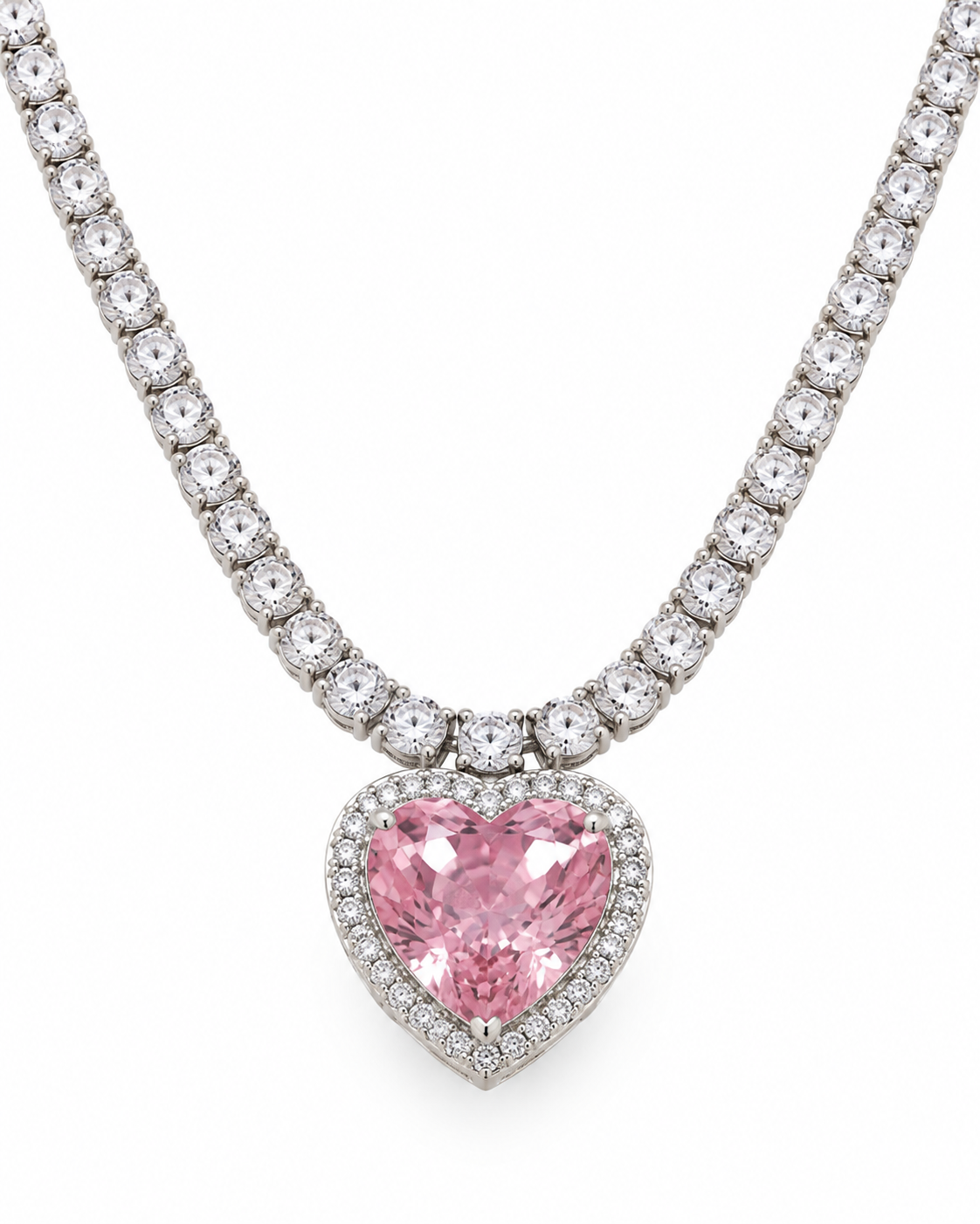 Peach Heart Pink Necklace